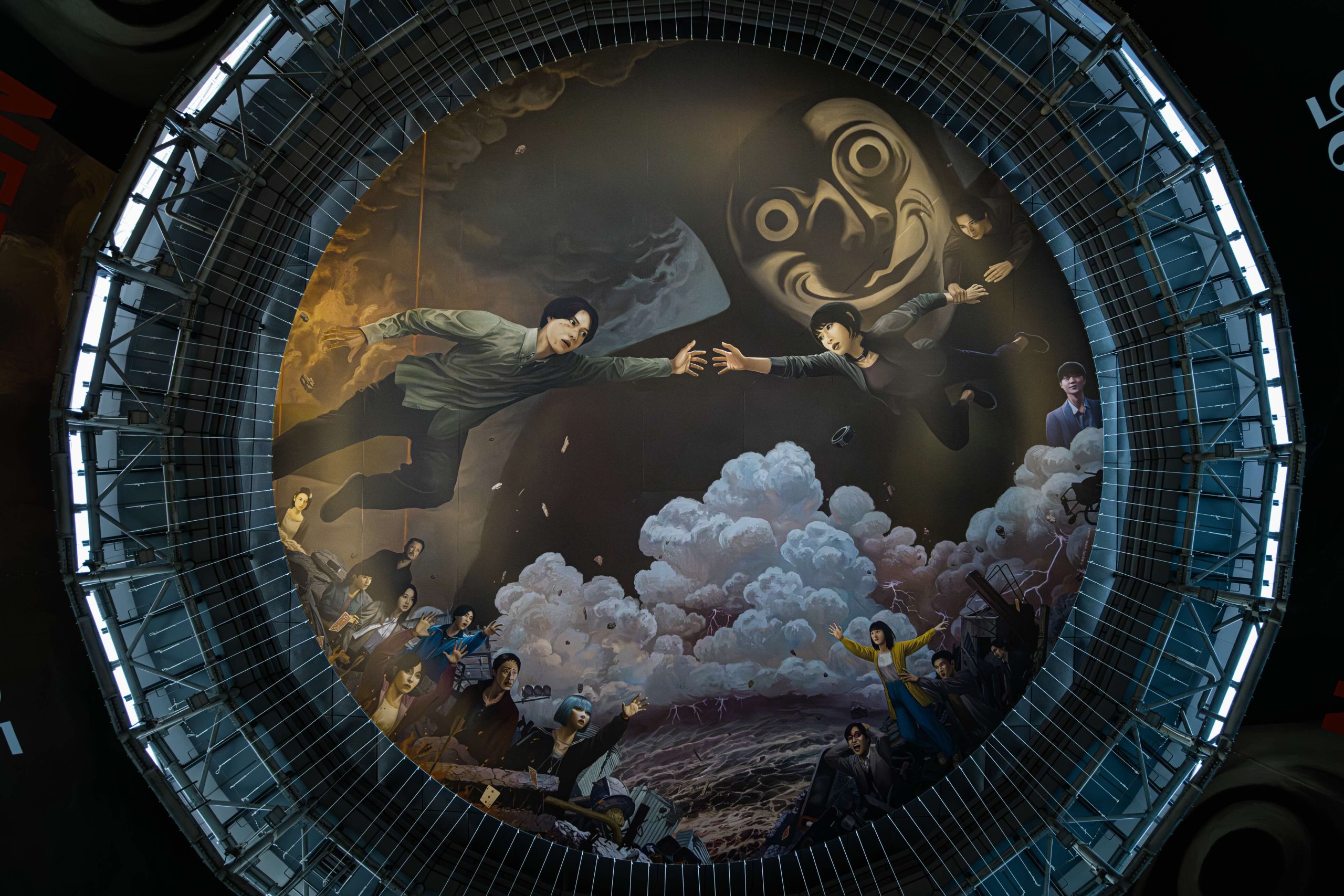 Netflix】「今際の国のアリス」広告 天井にフレスコ画風ビジュアル